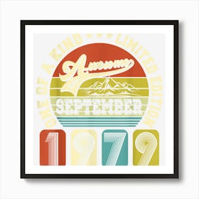 43 Years Old Gift 43th Birthday Awesome Since September 1979 1 Art Print