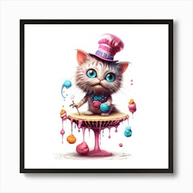 Lollipop Cat Art Print