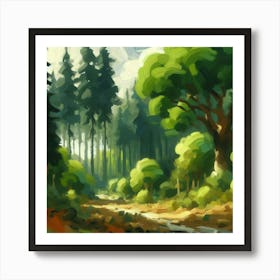 Forest Landscape Painting 1 Art Print