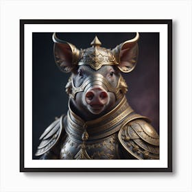 Pig In Armor 3 Art Print