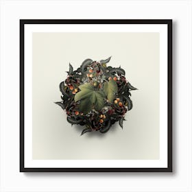 Vintage Briansole Figs Fruit Wreath on Ivory White n.2635 Art Print