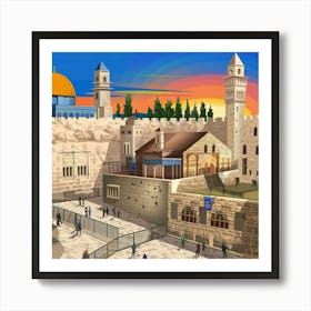 Jerusalem At Sunset Art Print