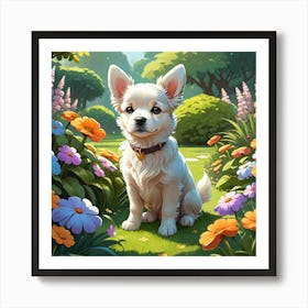 Cute Cat in the Garden Art Print