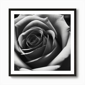 Black And White Rose Art Print