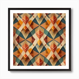 Firefly Beautiful Modern Abstract Detailed Native American Tribal Pattern And Symbols With Uniformed (17) Art Print