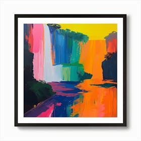 Abstract Travel Collection Iguazu Falls Argentina Brazil 3 Art Print