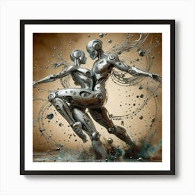 Robot Couple Art Print