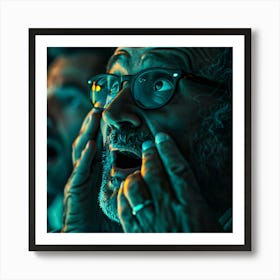 Man In A Movie Theater Art Print