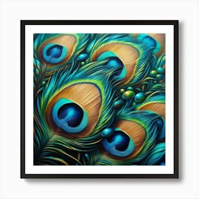 Peacock Feathers Art Print