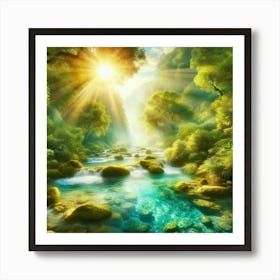 River In The Forest 25 Art Print