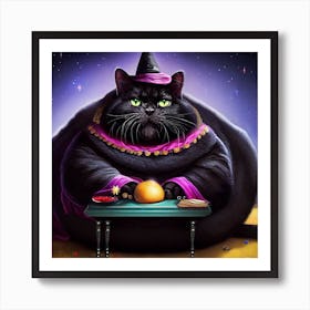 Witch With A Pumpkin Art Print