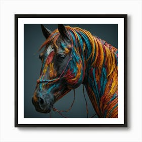 Horse Painted With Paint Art Print