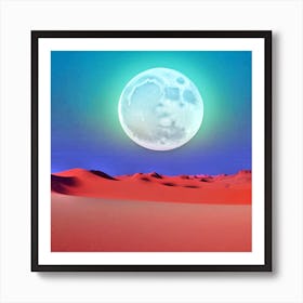 Full Moon In The Desert 3 Art Print