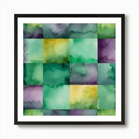 Watercolor Squares 1 Art Print