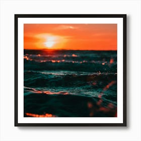 Sunset Over The Ocean Art Print