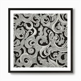 Ornate Swirls Abstract Geometric Pattern Art Print