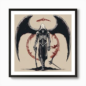 "Embrace the Darkness: A Portrait of the Grim Reaper" Art Print