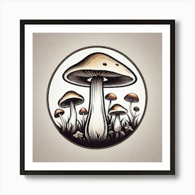 Mushroom Illustration 6 Art Print