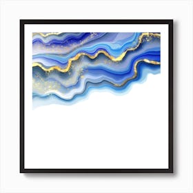 Sparkling Blue Agate Texture 02 Art Print