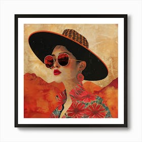 Woman In Hat 2 Art Print