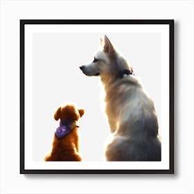 Dog And Puppy Art Print