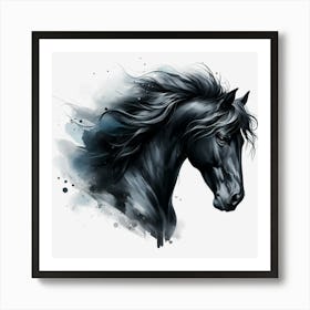 Black Horse 1 Art Print