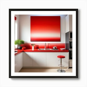 Red Kitchen Art Print