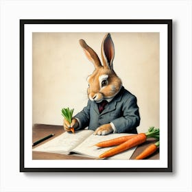 Rabbit In A Suit 42 Art Print