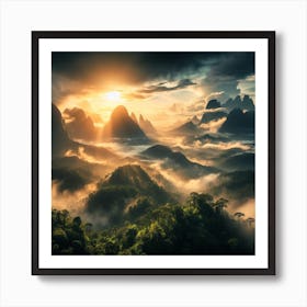 Sunrise Over Mountains Art Print