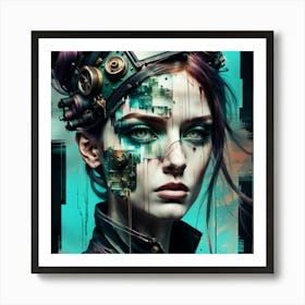 Cyborg Girl Art Print