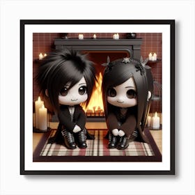 Cool Gothic Couple Art Print