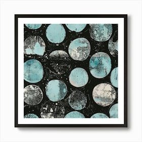 Blue Circles 17 Art Print