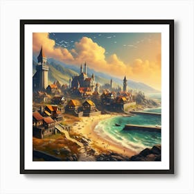 Beachside Town 9 Art Print