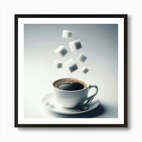 Sugar Cubes In A Cup Of Coffee 1 Art Print