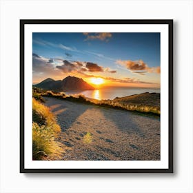 Sunset At A Beach Art Print