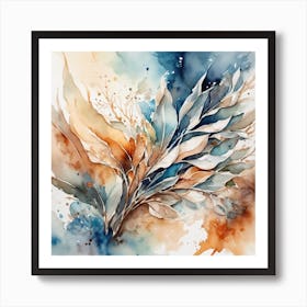 Watercolor Of Seaweed Art Print