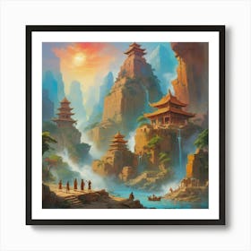 Chinese Landscape Art print paintings 1 Art Print