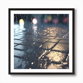 Rain On The Pavement Art Print