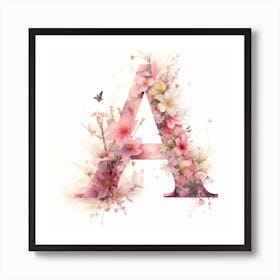 Floral Letter A Art Print