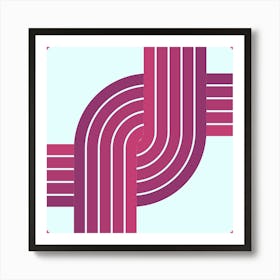 Pink And Blue Square Art Print