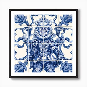 Thundercats Inspired Delft Tile Illustration 2 Art Print