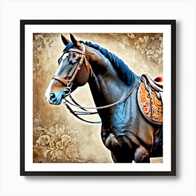 Horse With Bridle Art Print