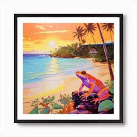 Frog On The Beach 4 Art Print