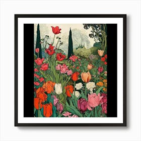 Tulips In The Garden 9 Art Print