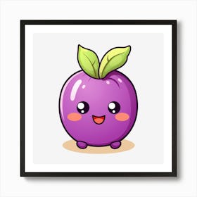 Kawaii Purple Apple Affiche