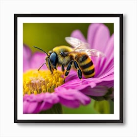 Bee On A Flower 1 Art Print