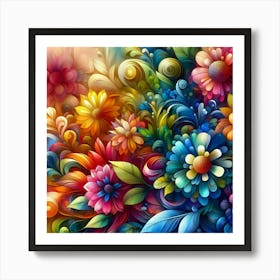 Colorful Flowers 6 Art Print