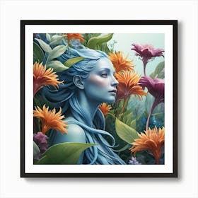 FLORAL PROFILE 405 Art Print