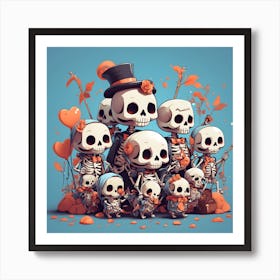 Day Of The Dead Skeletons 1 Art Print