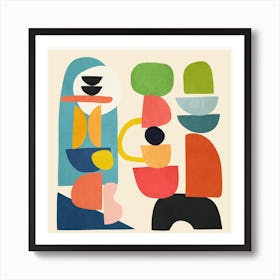 Minimal Abstract Shapes Art 3 Art Print